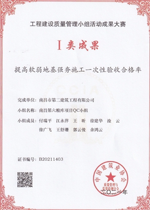 公司QC活动成果获全国建协I类成果奖 公司QC活动成果获全国建协I类成果奖
